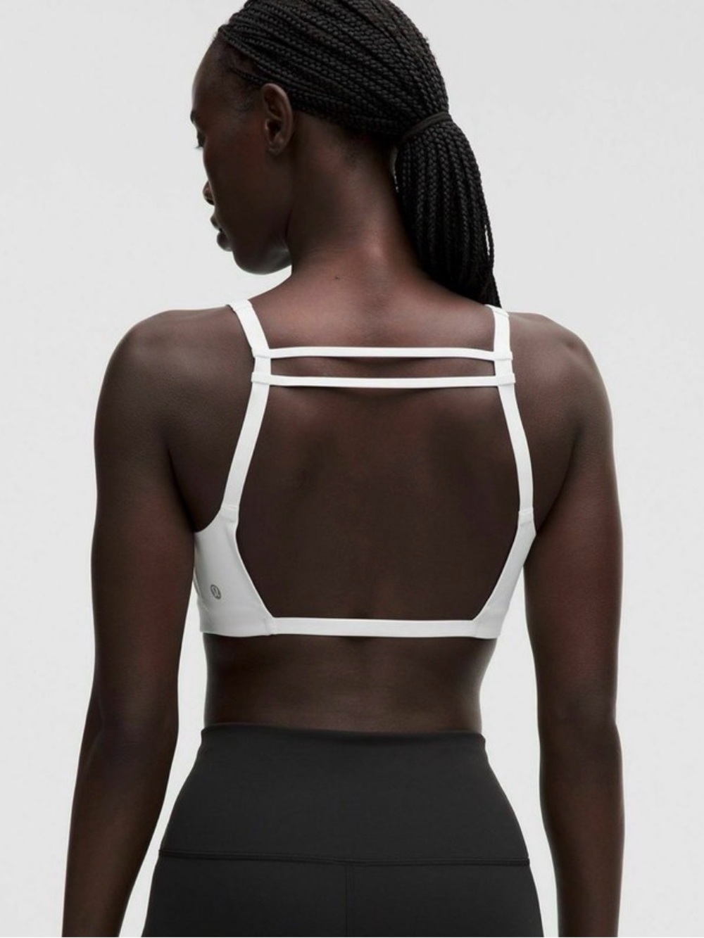 Lululemon Light Lift Open Back Sports Bra - White B/C Cup - Size Large